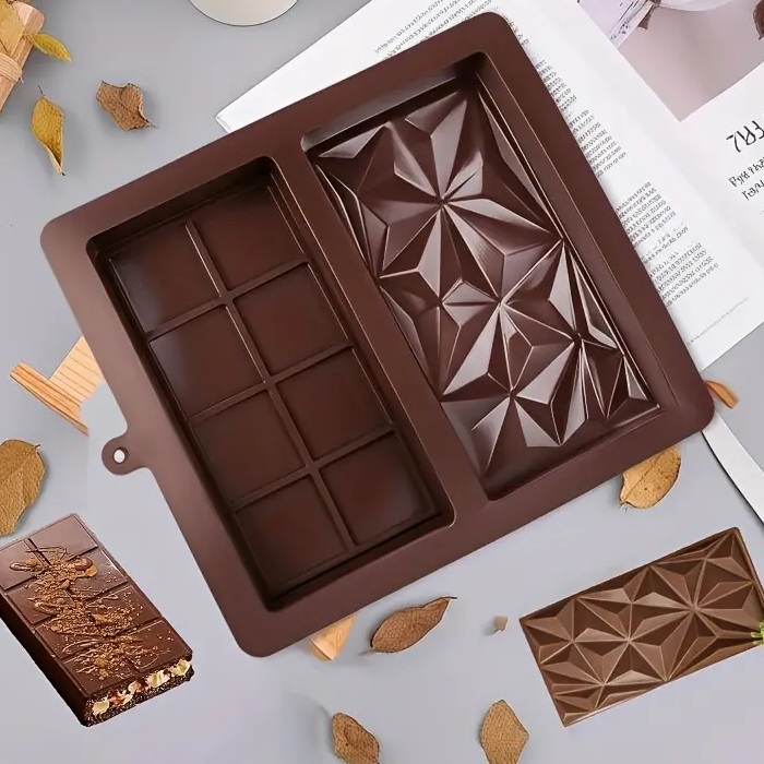 Diamond Grid & Chocolate Bar Silicone Mould