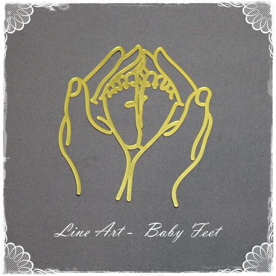 Baby Feet in Hands – Line Art