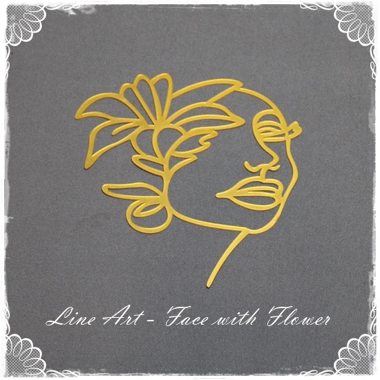 Face with Flower – Line Art