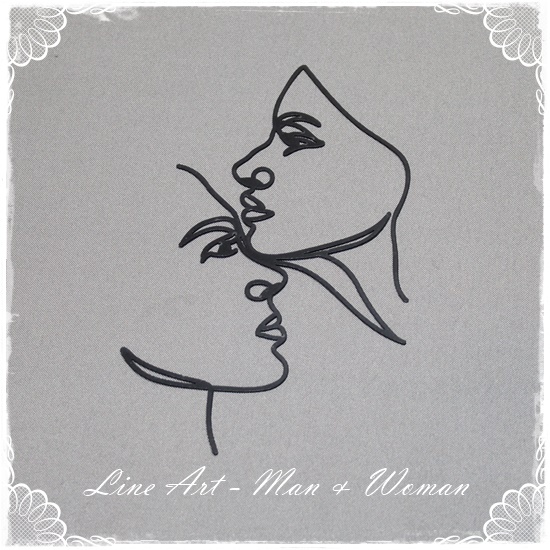 Man & Woman’s Face – Line Art