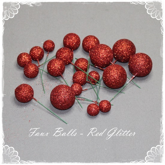 Faux Balls – Red Glitter