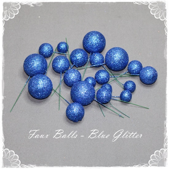 Faux Glitter Balls – Blue