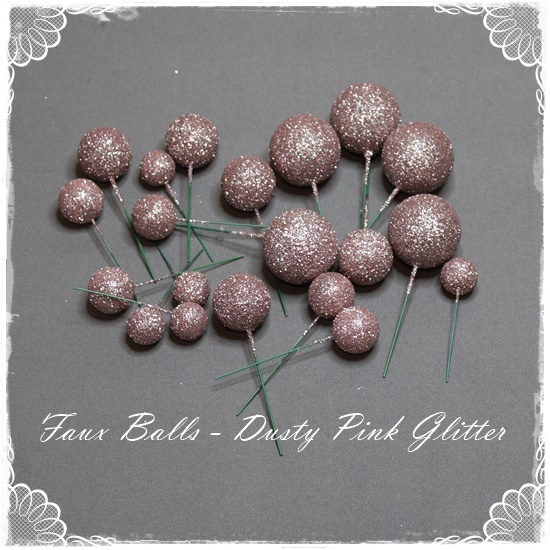 Faux Balls – Dusty Pink Glitter