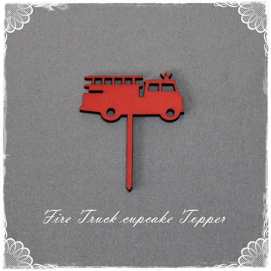 Fire Truck Cupcake Toppers