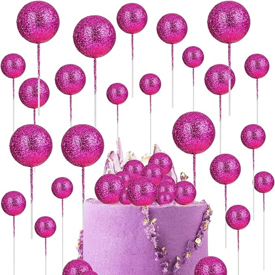 Faux Balls – Dark Pink – Glitter