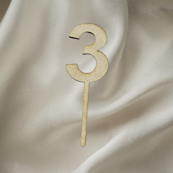 Number 3- Wooden Topper