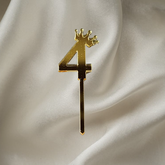 Gold Acrylic number 4 topper