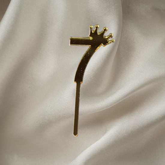 Gold Number 7 Acrylic Acrylic Topper