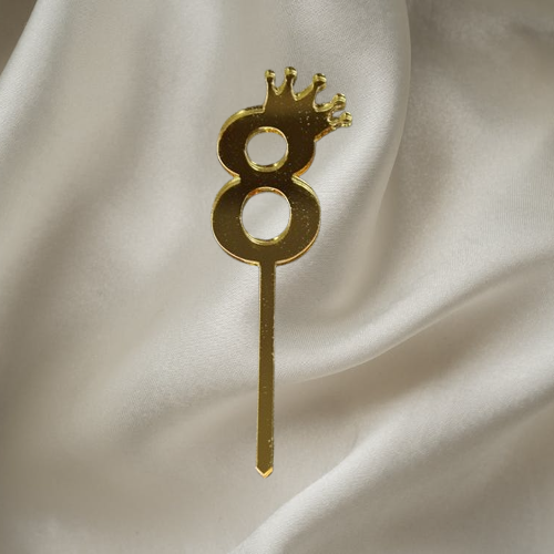 Gold number 8 Acrylic Topper