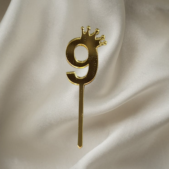Gold Acrylic Number 9 topper