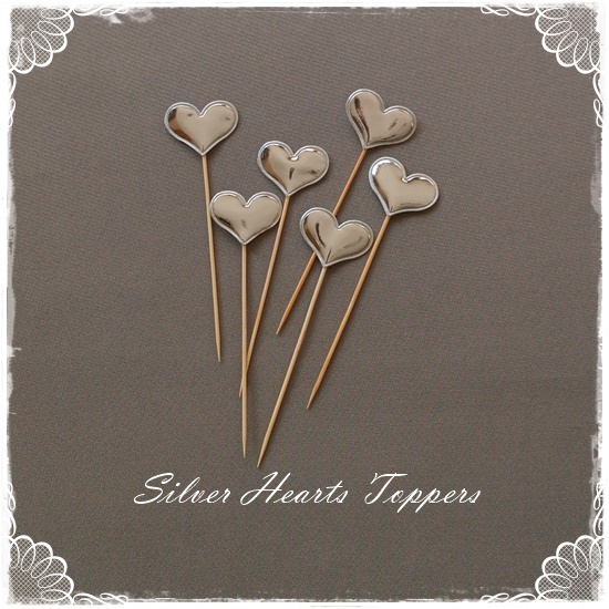 Heart Silver Toppers