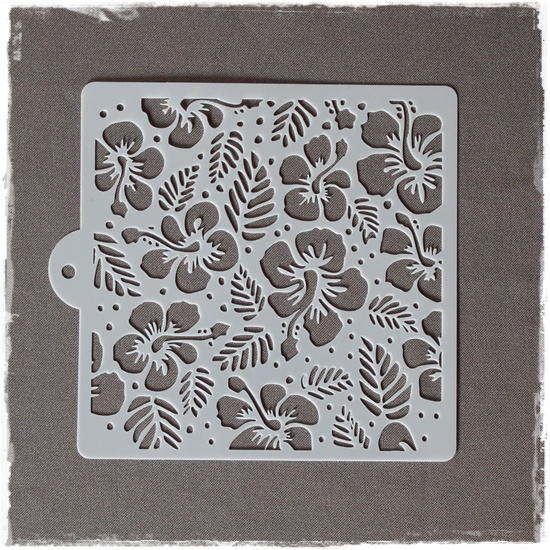 Hibiscus & Leaf Stencil
