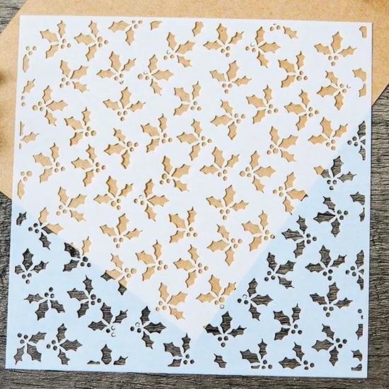 Winter Holly Pattern Cookie Stencil