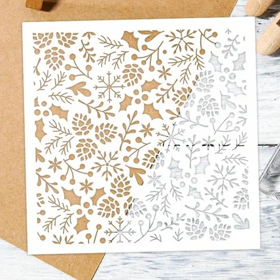Pine Cones & Leaves Cookie Stencil