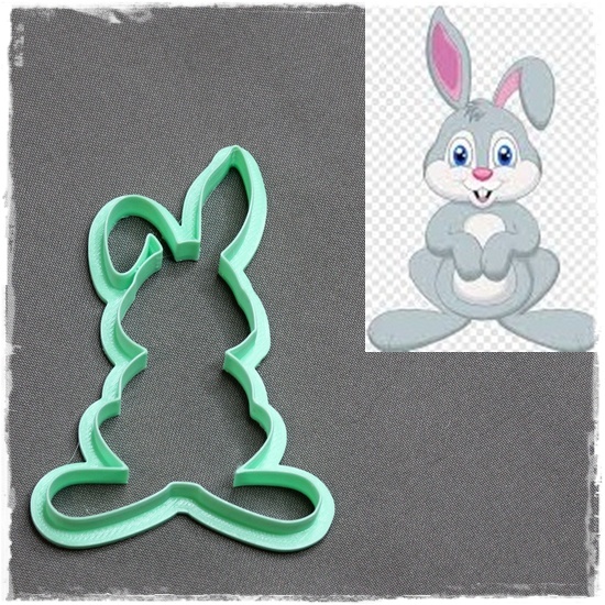 Bunny with Floppy Ear Cookie Cutter