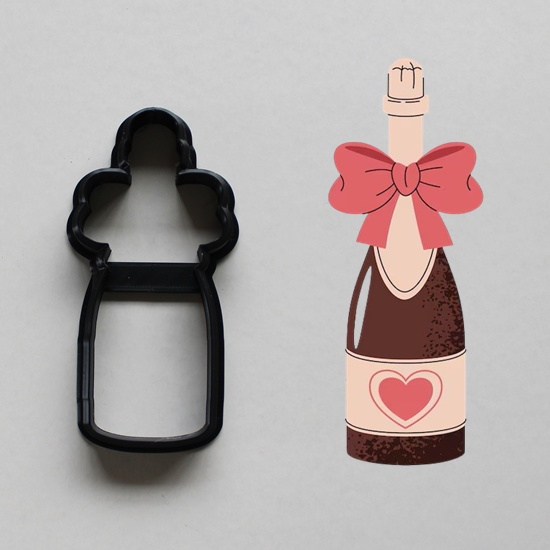 Champagne Bottle with Bow Cookie Cutter
