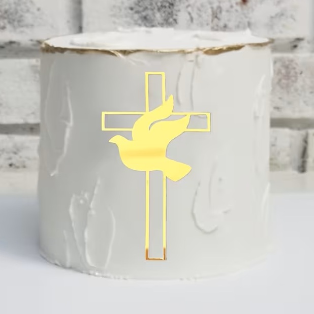 Cross with Dove Topper
