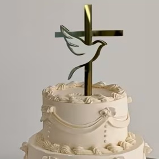 Cross with Dove Topper